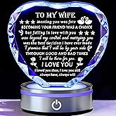 Movdyka Gifts for Wife from Husband Best Birthday for Wife Ideas Crystal Keepsake Great Gifts to My Wife Valentines Day Christmas for My Lovely Wife Glass Plaque Decor