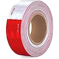 DOT-C2 Reflective Tape 2 Inch x 30 Feet Red White Conspicuity Safety Reflective Tape Outdoor Waterproof for Vehicles Trailers