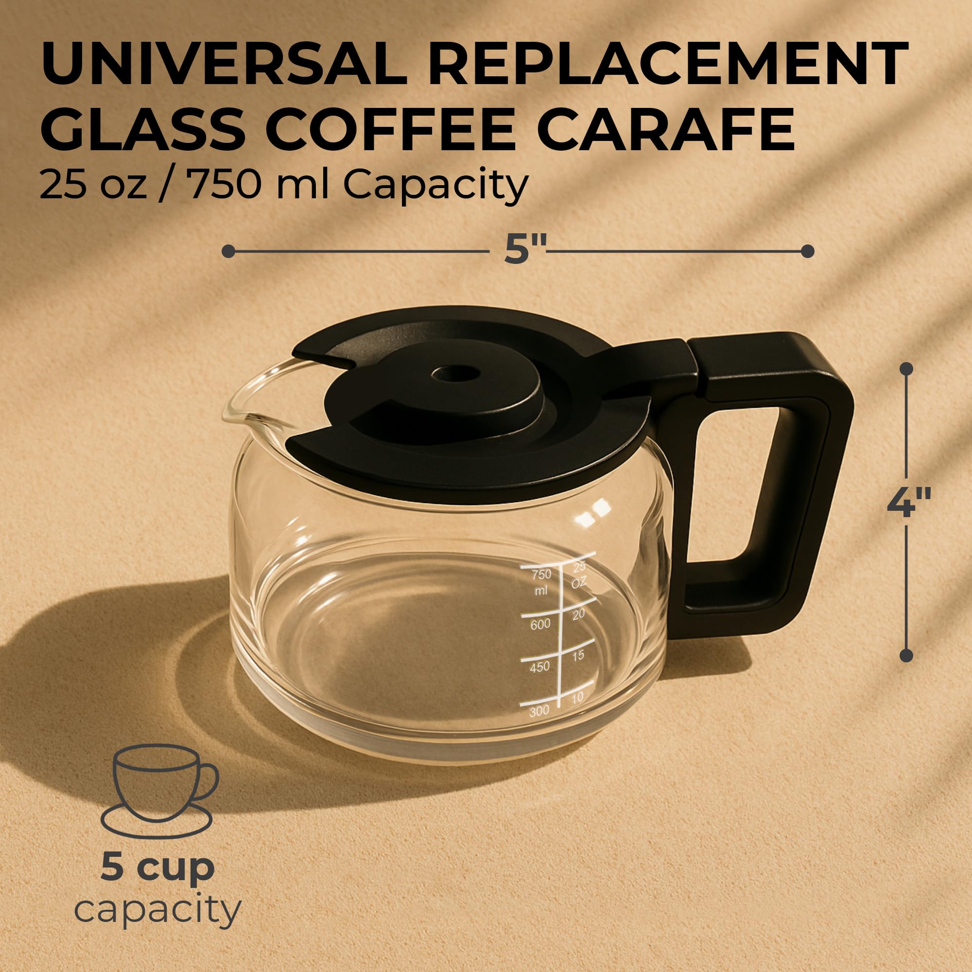 Kaffe Universal Replacement Coffee Carafe - 5 Cup