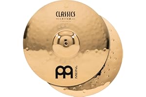MEINL CYMBALS Meinl 15" Medium Hihat (Hi Hat) Cymbal Pair - Classics Custom Brilliant - Made in Germany, 2-YEAR WARRANTY (CC15MH-B)