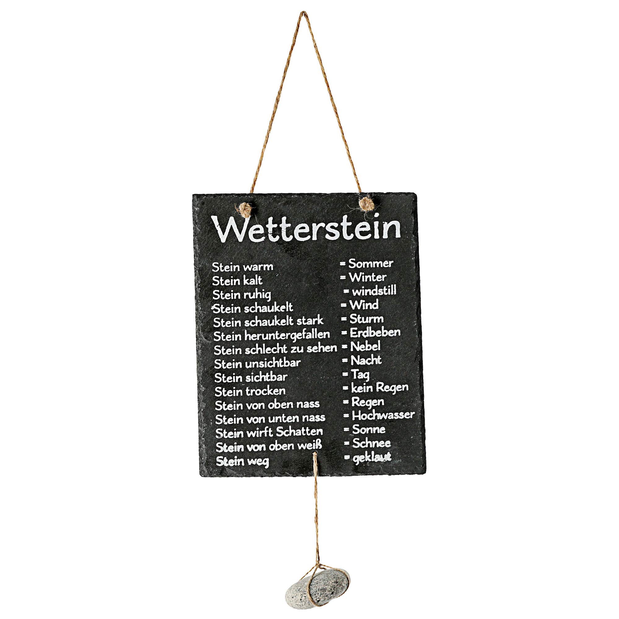 Cepewa Weather Station Stone on Slate Board Weather Board Sign Plaque 20 x 25 cm