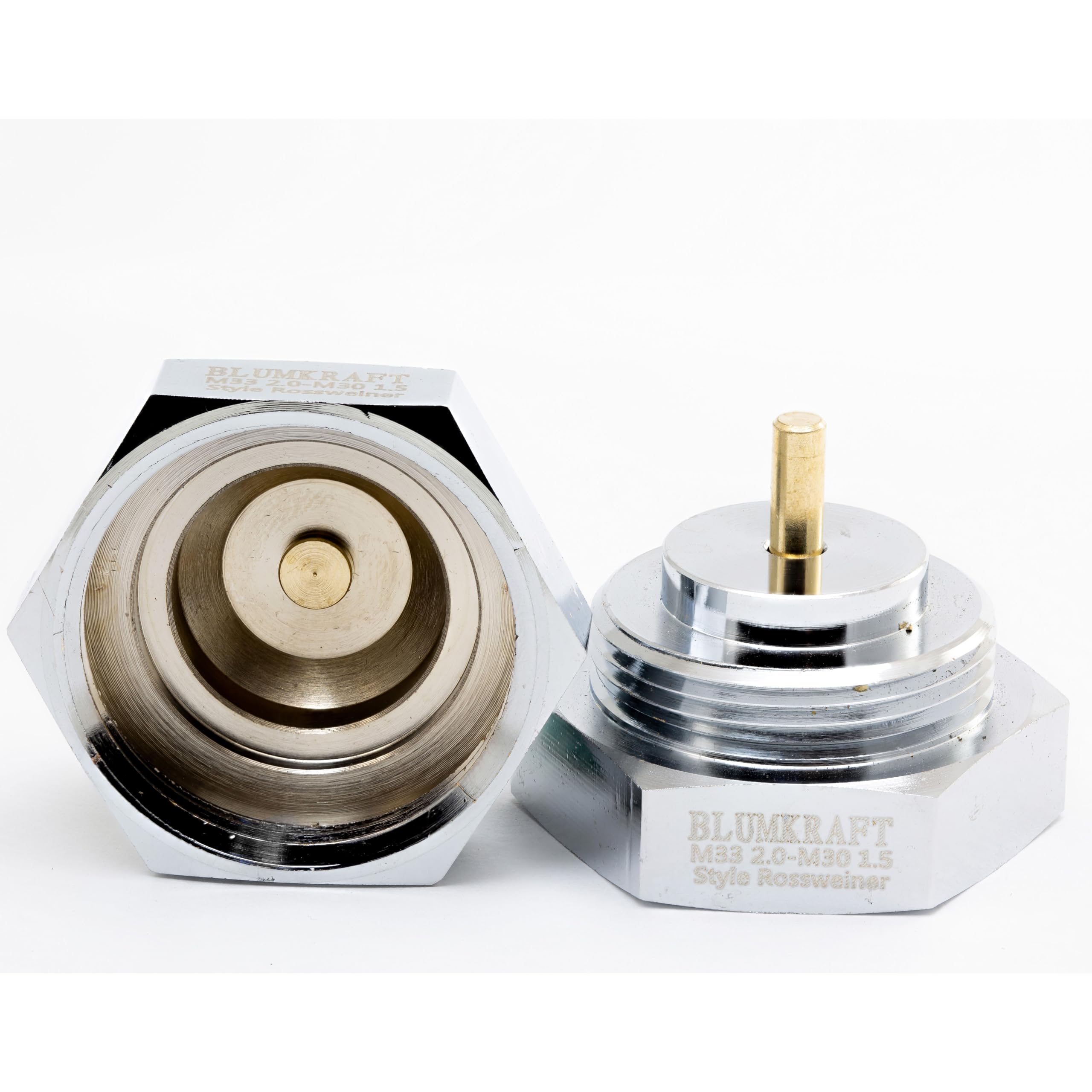 BLUMKRAFT 2 x Rossweiner M33 x 2 to M30 x 1.5 Radiator Adapter for Thermostat/Thermostatic Head M30 x 1.5 Male (Pack of 2)