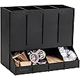 Mind Reader 4-Compartment Single Serve Coffee Pod Dispenser, 120 Pod Capacity, Breakroom, 14.5" L x 9" W x 12.25" H, Black