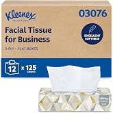 Kleenex Professional Facial Tissue, Bulk, 12 Boxes x 125 Tissues (03076) | Flat Tissue Boxes, 2-Ply, Soft &amp; Strong, Convenience Case, Premium Tier