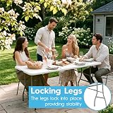 Harbour Housewares Rectangle Folding Trestle Tables 180cm White Pack of 2 view 5