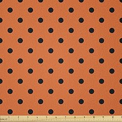 Ambesonne Orange Fabric by The Yard, Vintage Retro