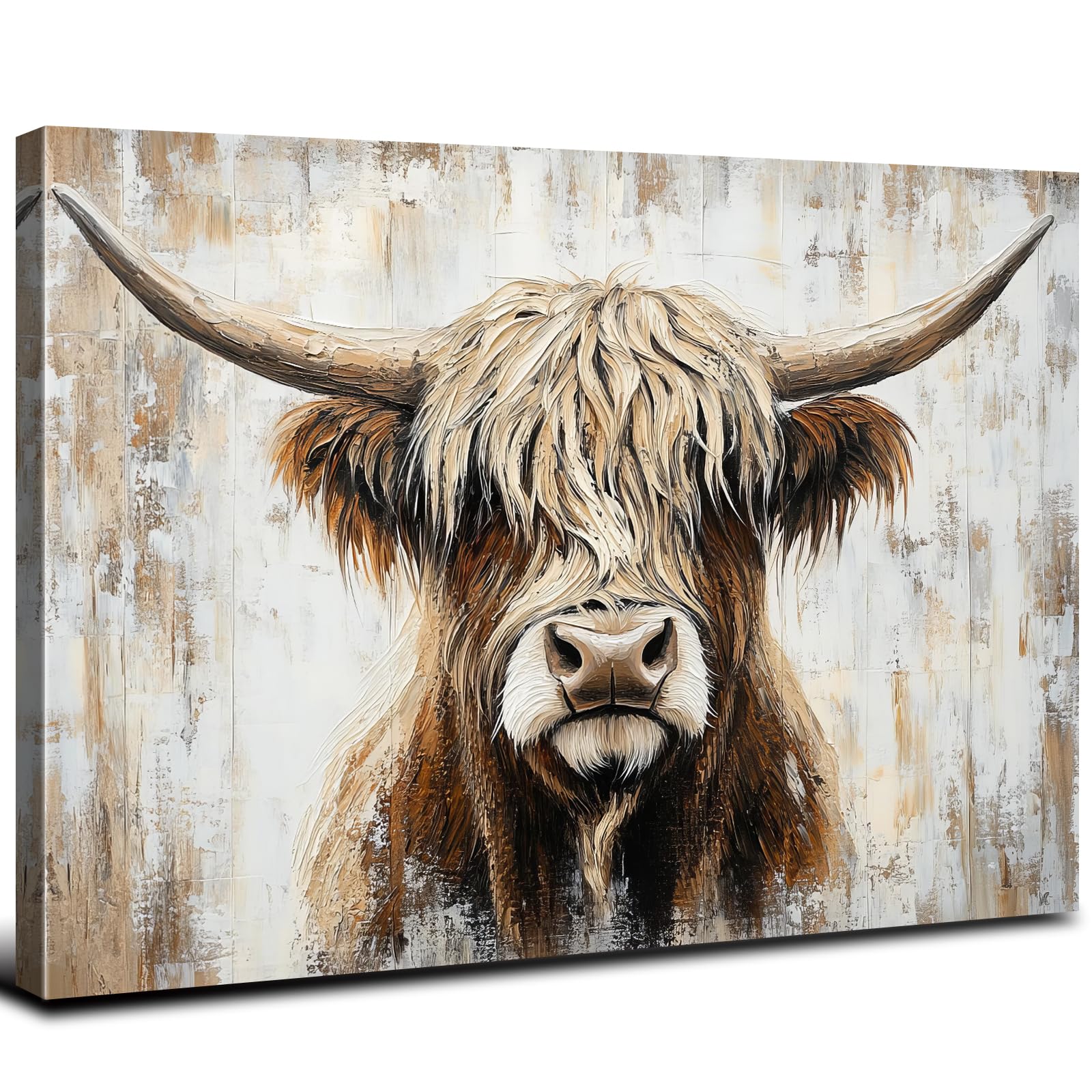 Photo 1 of ** SIMILAR*
Vintage Highland Cow Wall Art Farmhouse Highland Cows Pictures Western Wall Decor for Living Room Longhorn Cattle Painting Canvas Prints Country Animal Poster Artwork for Bathroom Decoration 12x16"
