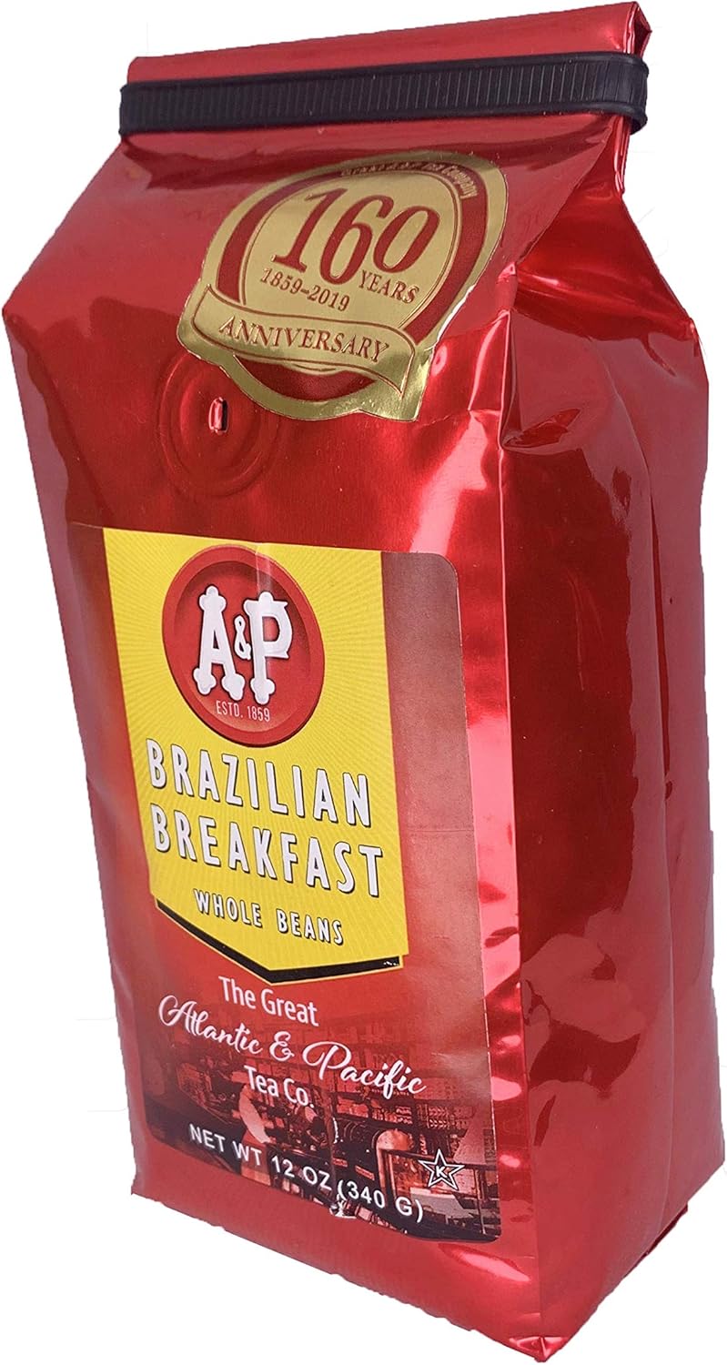 AP BRAZILIAN340 Coffee Whole Beans, 12-ounce, Brazilian Breakfast