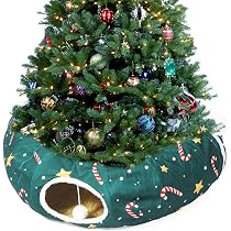 Amazon.com: LUCKITTY Cat Tunnel Bed in Christmas Style with Star ...