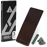 ABECIOUS Leather Strop for Knife Sharpening &ndash; Premium Two-Sided Leather Strop with Green Honing Compound &amp; Cleaning cloth &ndash; Razor Sharp Edge for Knives, Chisels, Axes, Plane Blades &amp; Tools