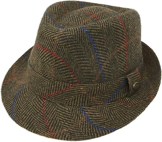 plaid trilby hat