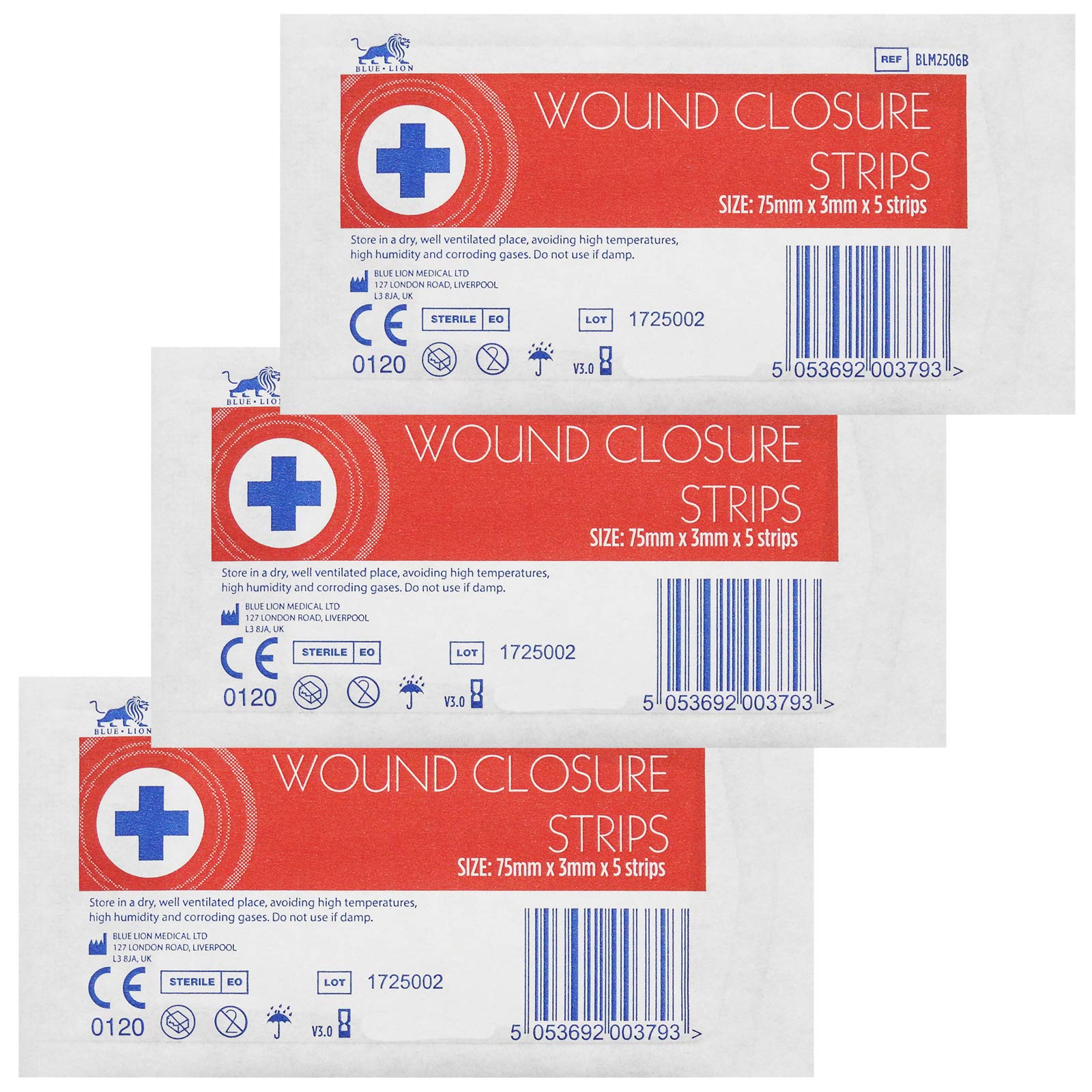 Buy Blue Lion 3mm x 75mm Sterile Wound Closure Skin Stitch Adhesive