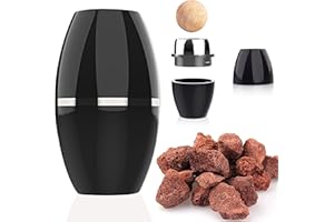 OWLKORMY Oil Absorbing Volcanic Face Roller for oily skin control of facial makeup, reusable volcanic stone facial skincare tool for mini massage at home or On-the-Go (Black-Circle)