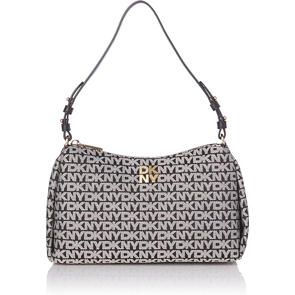 DKNY Dames Elissa Lg Shoulder Bag schoudertas, eenheidsmaat, zwart/goud., One Size