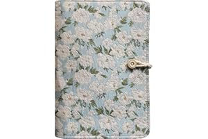 ipoul A5 Binder 6 Ring, Embroidered Flower Journal, Refillable Notebook, 6"x8", A5 Sketchbook, Travel Journal for Women, White Gardenia, Binder Notebook, Planner Binder