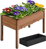 Yaheetech Raised Garden Bed 120.5x59x76 cm Dark Brown Wood Planter Box