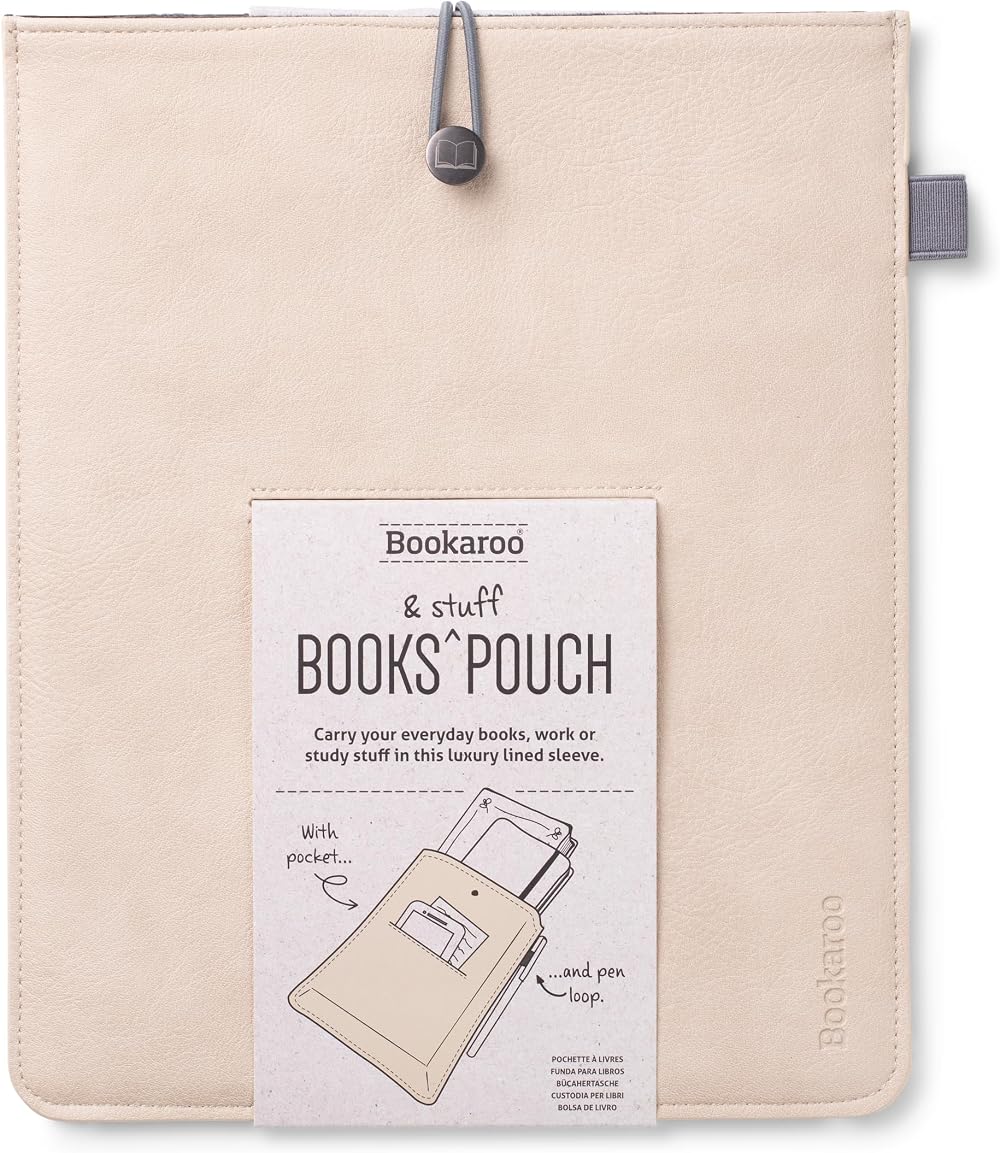 IF Bookaroo Books & Stuff Pouch Cream Leather Look Sleeve