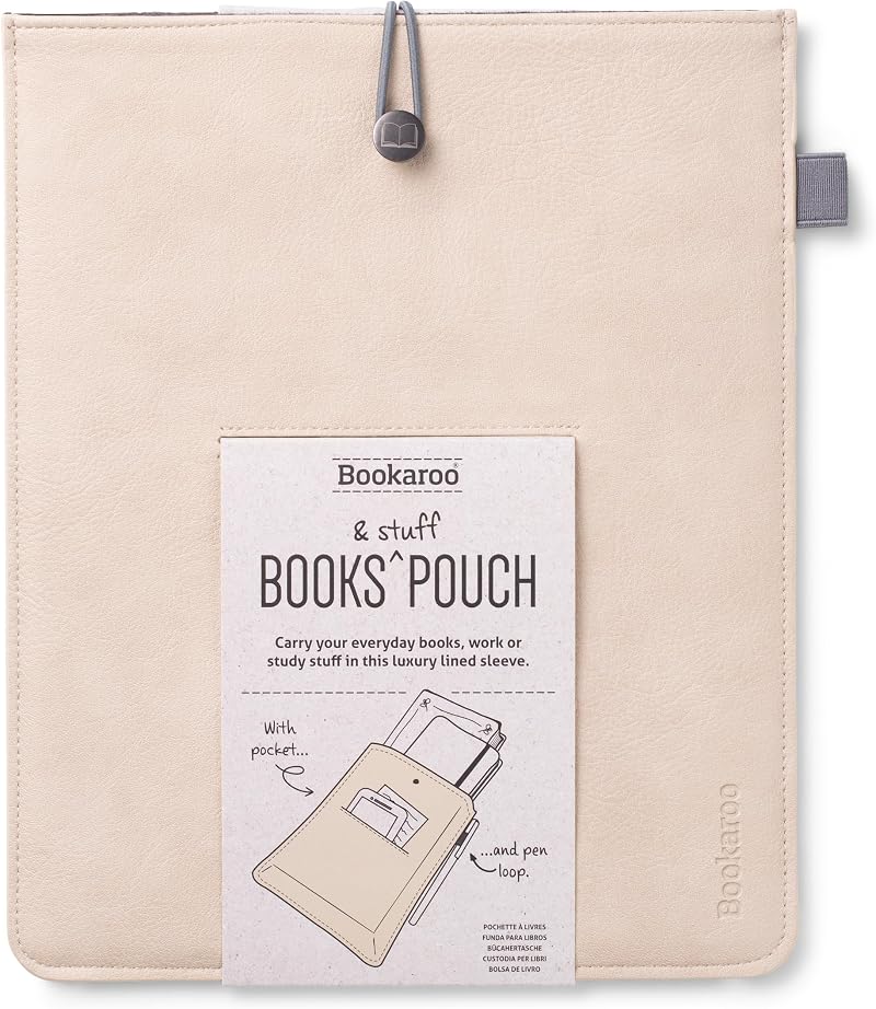 IF Bookaroo Books & Stuff Pouch Cream Leather Look Sleeve
