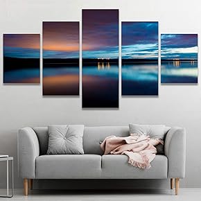 SIGNWIN Framed Canvas Wall Art Sunset Sky with...