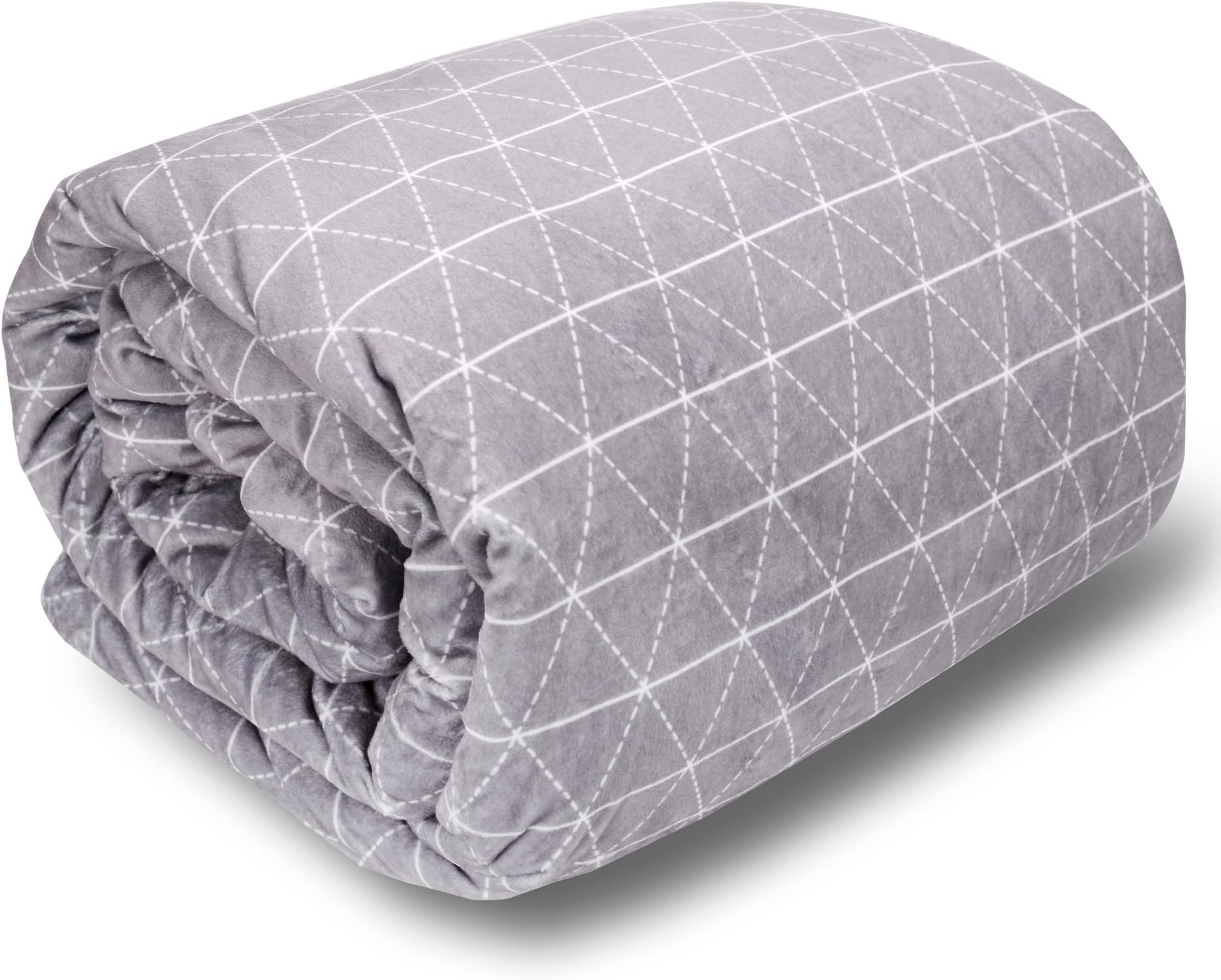 rocabi Weighted Blanket for Adults King Size Luxury Set (25 lbs, 80"x86") Includes Plush Minky Removable Cover & Heavy Glass Beads for Calming Sleep