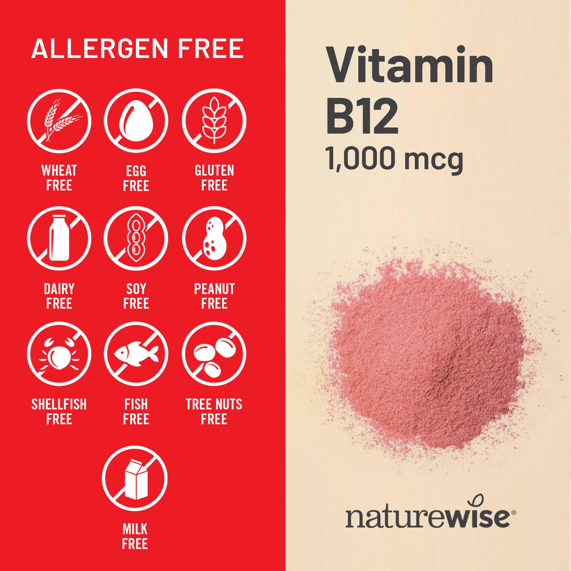NatureWise Vitamin B12 1000 mcg - Dietary Supplement for Supporting Energy Metabolism, Mental Clarity, Nervous System Health - Easy-to-Swallow, Soy & Gluten-Free, Non-GMO - 150 Count[150-Day Supply]