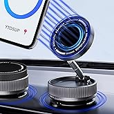 YTDSUP 2-Pack 2026 Upgraded Vacuum Magnetic Suction Cup Car Phone Holder for Magsafe [Strong Suction & Magnetic] 360° Adjustable Foldable for All Smartphones for Car/Office/Gym/Mirror/Shower (Black)
