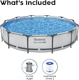Bestway BW56416GB-21 12 ft Steel Pro Round Frame Pool with Filter Pump view 5