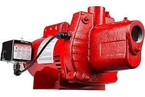 Red Lion RJS-75-PREM 3/4 HP, 16 GPM, 115/230 Volt, Premium Cast Iron Shallow Well Jet Pump, Red, 602207