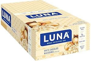 LUNA BAR Clif, Bar Luna White Chocolate Macadamia 15 Count, 25.35 Ounce