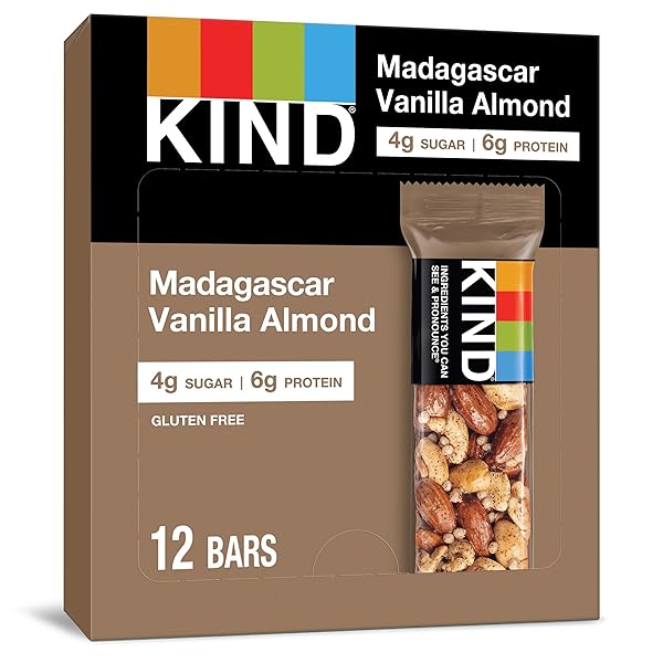 KIND NUT BARS, MADAGASCAR VANILLA ALMOND, HEALTHY SNACKS,...