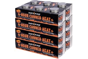 INSTA-FIRE InstaFire 6-Hour Canned Heat (24 Cans), Canned Heat for Cooking, Canned Heat for Food, Heat for Camping, Heat for Camp Stove, Indoor Heat, Nontoxic Heat, Emergency Heat, Heat for Emergency