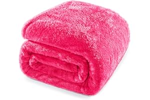 Whale Flotilla Fleece Queen Size Blanket for Bed 90x90 Inch, Super Plush and Soft 300GSM Blankets for All Season, Fluffy and Lightweight, Hot Pink