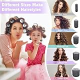 BELICOO 60 PCS Hair Rollers with Clips 5 Sizes 60/48/36/25/15mm Velcro view 3