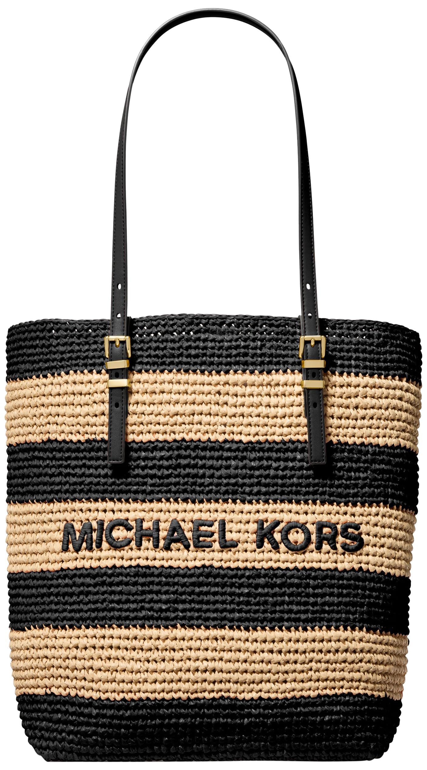 Michael Kors Quinn Large North South Tote Bag, Gold-Tone Hardware/Black