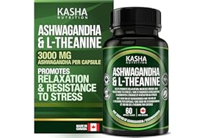 Ashwagandha Supplement 3000 mg and L-theanine 100 mg Per Capsule | High Potency 10:1 Extract, Expert Formulated | Resistance 