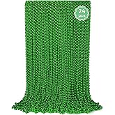 YAXINRUI 24 PCS St. Patricks Day Necklaces, Green Mardi Gras Christmas Bead Necklaces, 33" St. Patrick's Day Green Beads St. Patricks Day Accessories for Mardi Gras, St. Patricks Day Party Favors