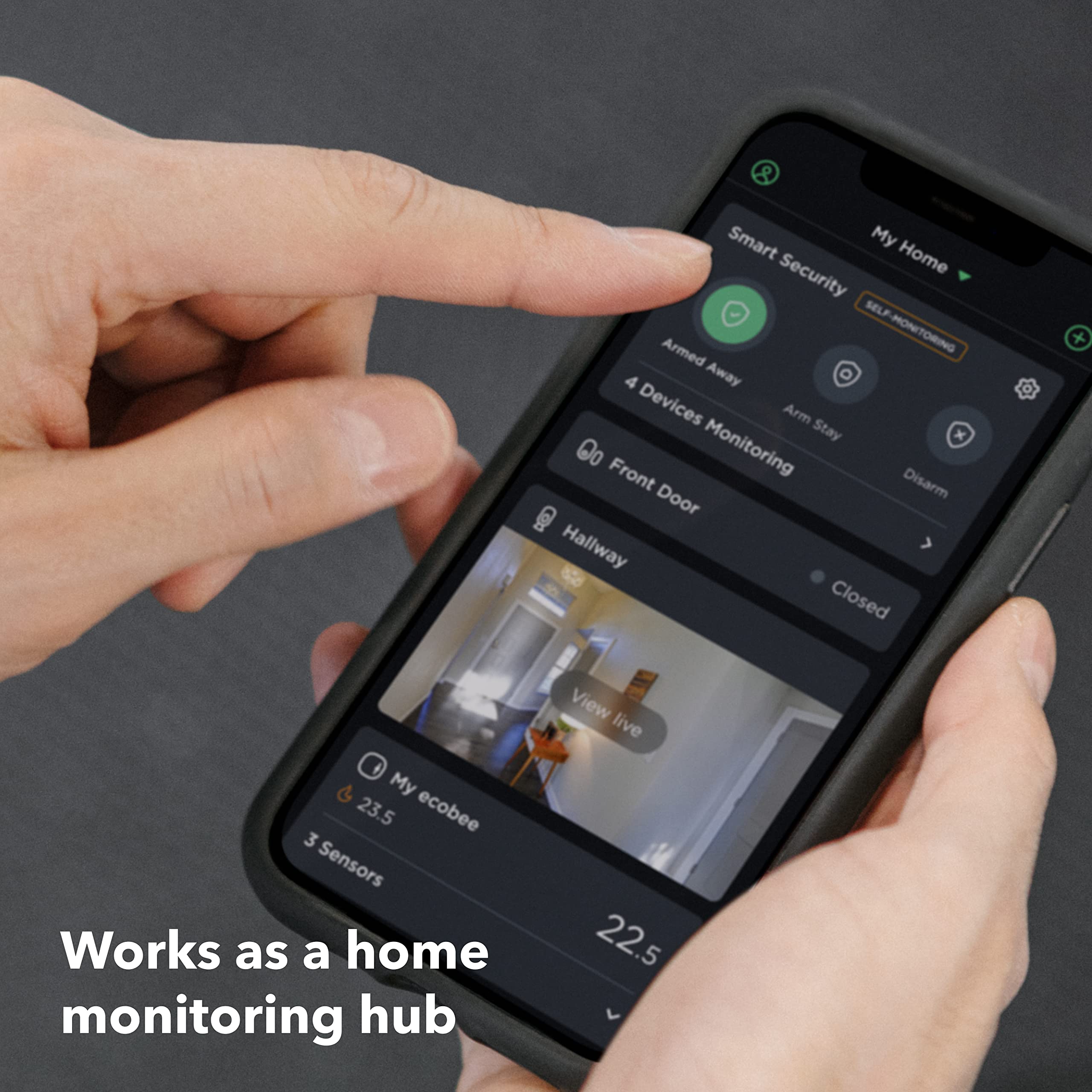 ecobee SmartCamera – Indoor WiFi Security Camera, Smart Home Security System, 1080p HD 180 Degree FOV, Night Vision, 2-Way Audio, Works with Apple HomeKit, Alexa Built In