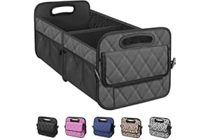 Olosar Collapsible Car Trunk Organizer with Reinforced Handles, Storage with 6 Pockets, Car Accessories for Women/Man (Medium, Charcoal)