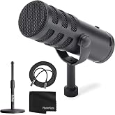 SAMSON Q9U XLR/USB Dynamic Broadcast Microphone + Desk Microphone Stand + Mic Cable + Cleaning Cloth