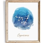 Watercolor Constellation - Capricorn - Art Print - Unframed - 8x10 | Stunning Art Print Depicting the Celestial Beauty of the Zodiac | Bedroom Wall Decor | Modern Wall Art | Astrological Art Prints