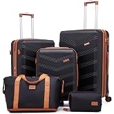CONCEPTEN Expandable Luggage Sets 5 Piece Suitcases with Spinner Wheels | Suitcase Set with Spinner Wheels TSA-approved Lock ABS Travel 20/24/28 Inch