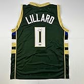 Facsimile Autographed Damian Lillard Milwaukee Green Reprint Laser Auto Basketball Jersey Size Men's XL