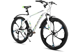 HH HILAND HILAND 26" MTB Mountain Bike for Men Women Adults, 18-Speed, Disc Brake, Lightweight Aluminum Frame, 3/6 Spoke Wheel