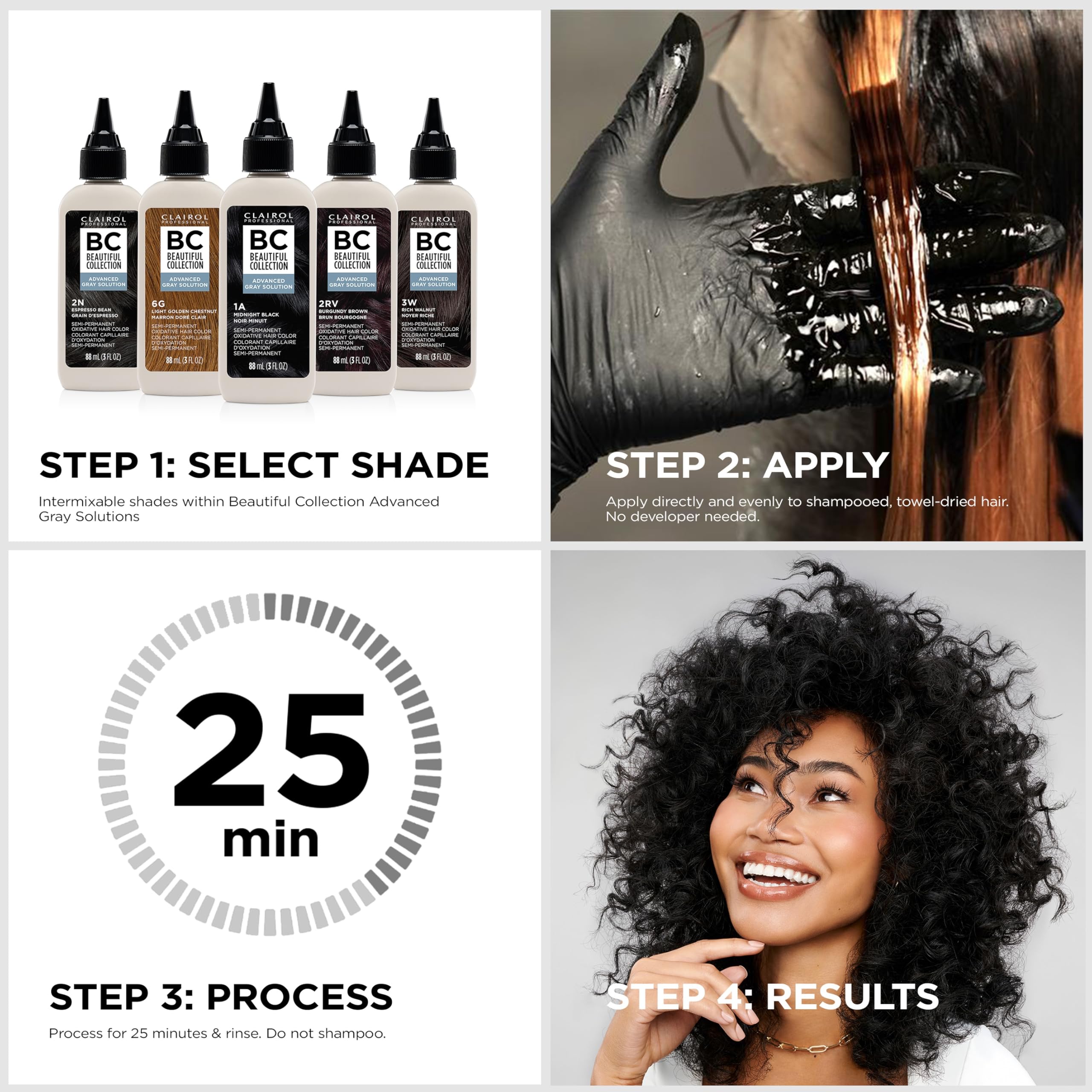 Clairol Professional Beautiful Collection Advanced Gray Solutions | Semi-Permanent Hair Color with Gray Coverage for All Hair Textures | Packaging May Vary