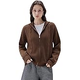 SUUKSESS Women Chunky Knit Cashmere Blend Sweaters Zip up Oversized Hoodies Cardigan with Pockets Long Sleeve Fall Outerwear