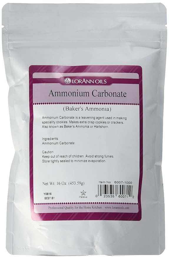 Lorann Oils Ammonium Carbonate Baker's Ammonia Powder, 16 Ounces