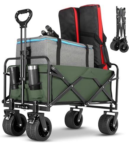 Amazon.com : EVLIQUIL Collapsible Foldable Beach Wagon,Folding
