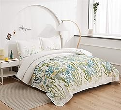 Ycosy Flower Bedspread Set King Size Bedding Set