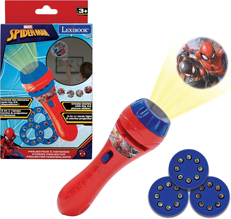 Lexibook Stories Projector Spider-Man Torch Light LTC050SP 2 in 1