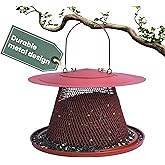 Perky-Pet Red Cardinal Wild Bird Feeder, 2.5 lb Seed Capacity | Holds Up to 15 Birds Simultaneously, Metal Hanging Feeder for Outdoors, Mesh Design, Built-In Hook &amp; Circular Tray, C00322